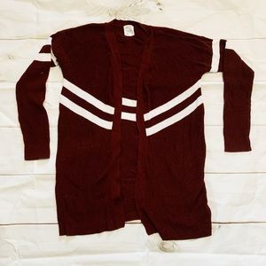 Burgundy cardigan!